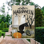 halloween  boo  crew  Garden Flag  -halloween  ghost garden flag - 12'x18" - Autumn Garden Flag ,  garden flag ,  Yard Flag Double Sided