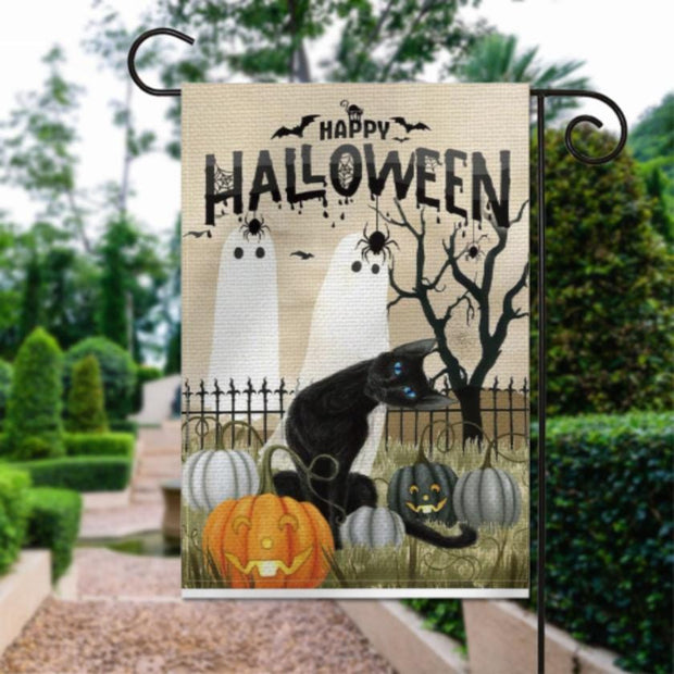 halloween  boo  crew  Garden Flag  -halloween  ghost garden flag - 12'x18" - Autumn Garden Flag ,  garden flag ,  Yard Flag Double Sided