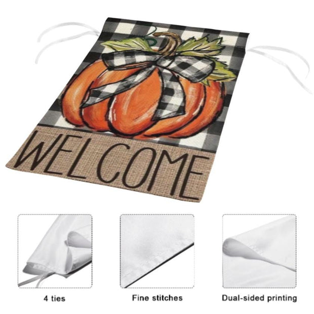 halloween thanksgiving   Garden Flag  -halloween  pumpkin garden flag - 12'x18" - Autumn Garden Flag ,  Yard Flag Double Sided