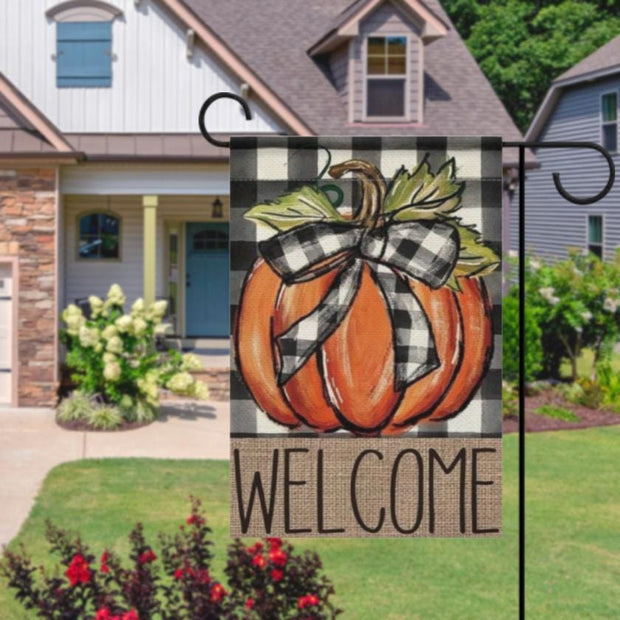 halloween thanksgiving   Garden Flag  -halloween  pumpkin garden flag - 12'x18" - Autumn Garden Flag ,  Yard Flag Double Sided