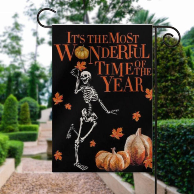 halloween skeleton ,halloween  Garden Flag -12'x18" - Autumn Garden Flag ,Yard Flag Double Sided