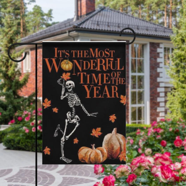 halloween skeleton ,halloween  Garden Flag -12'x18" - Autumn Garden Flag ,Yard Flag Double Sided