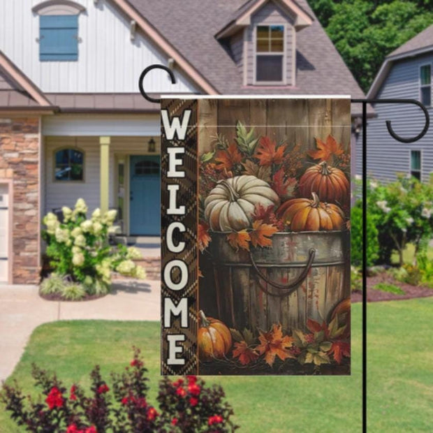 halloween pumpkin Garden Flag  -halloween garden flag - 12'x18" - Autumn Garden Flag ,  Yard Flag Double Sided
