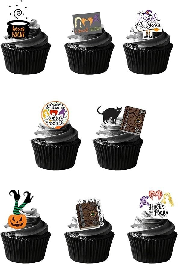 Hocus Pocus Halloween Witches ,30 Stand UpThemed Edible Wafer Paper Cake Toppers Decorations,cake toppers ,party supplies