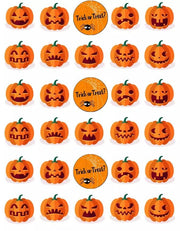 Halloween Cake Toppers,30 pk  Halloween pumpkin  Party Decor, Halloween Decoration, Halloween Decor, H
