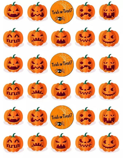 Halloween Cake Toppers,30 pk  Halloween pumpkin  Party Decor, Halloween Decoration, Halloween Decor, H