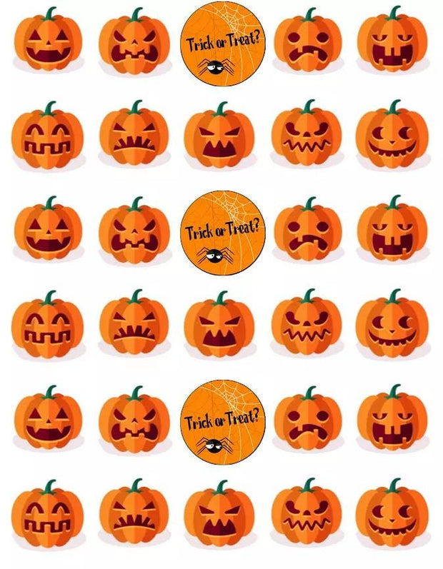Halloween Cake Toppers,30 pk  Halloween pumpkin  Party Decor, Halloween Decoration, Halloween Decor, H