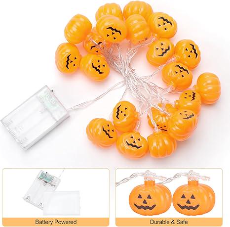 Halloween Decoration Lights,Orange Fairy Lights, Halloween Pumpkin String Lights 3 Metres 20 Pieces for Room Garden Decoration