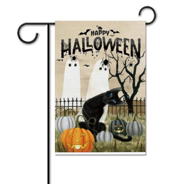halloween  boo  crew  Garden Flag  -halloween  ghost garden flag - 12'x18" - Autumn Garden Flag ,  garden flag ,  Yard Flag Double Sided