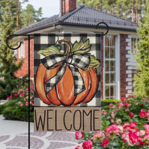 halloween thanksgiving   Garden Flag  -halloween  pumpkin garden flag - 12'x18" - Autumn Garden Flag ,  Yard Flag Double Sided