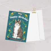 birthday card cat, tabby cat birthday card , cat lover gift card,cat greeting card ,personalised card