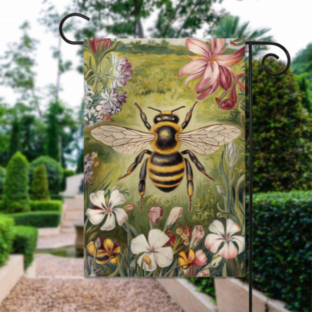 bumble bee  Garden Flag  - garden flag - 12'x18" - Autumn Garden Flag , Yard Flag Double Sided