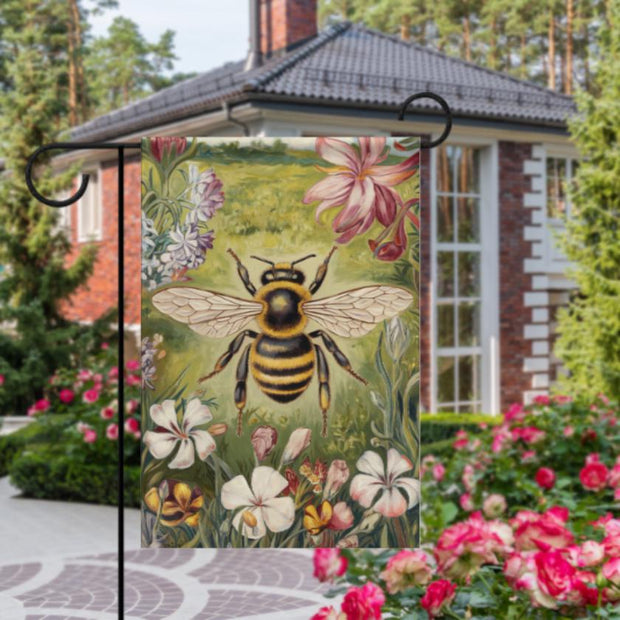 bumble bee  Garden Flag  - garden flag - 12'x18" - Autumn Garden Flag , Yard Flag Double Sided