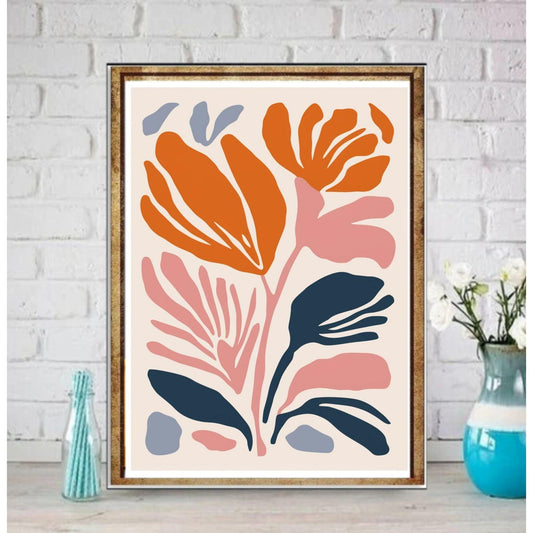 Flower Market , AI  Drawn Abstract Flower Drawing, Floral Art Print, Maximalist Art , Colourful Home Decor, Pink Home, Floral Art