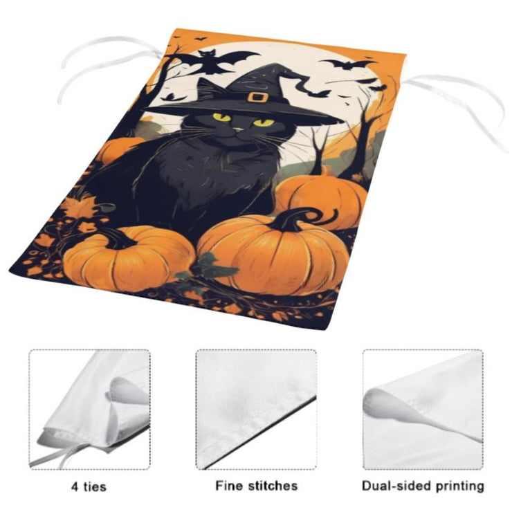 halloween pumpkin and cat  Garden Flag  - halloween garden flag - 12'x18" - Autumn Garden Flag ,  garden flag ,  Yard Flag Double Sided