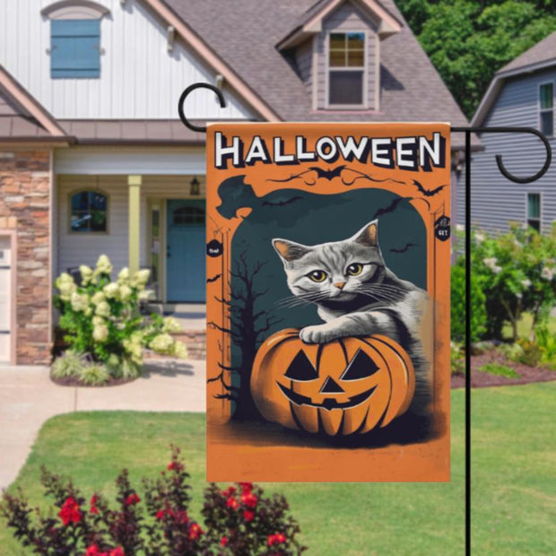 halloween ghost  Garden Flag  - halloween garden flag - 12'x18" - Autumn Garden Flag ,  garden flag ,  Yard Flag Double Sided
