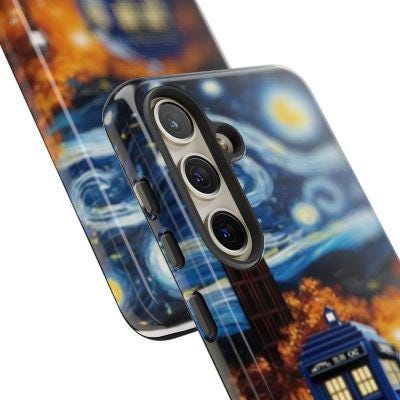 van goth tardis  phone case ,vincent van goth  and tardis  case , ,starry night  case,phone cover