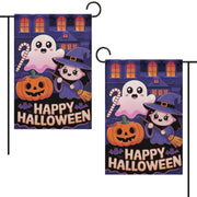halloween  Garden Flag  - Happy halloween - 12'x18" - Autumn Garden Flag ,  garden flag ,  Yard Flag Double Sided