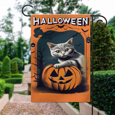 halloween ghost  Garden Flag  - halloween garden flag - 12'x18" - Autumn Garden Flag ,  garden flag ,  Yard Flag Double Sided