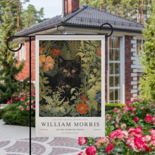 pet cat   Garden Flag  - black cat garden flag - 12'x18" - Autumn Garden Flag ,  garden flag ,  Yard Flag Double Sided