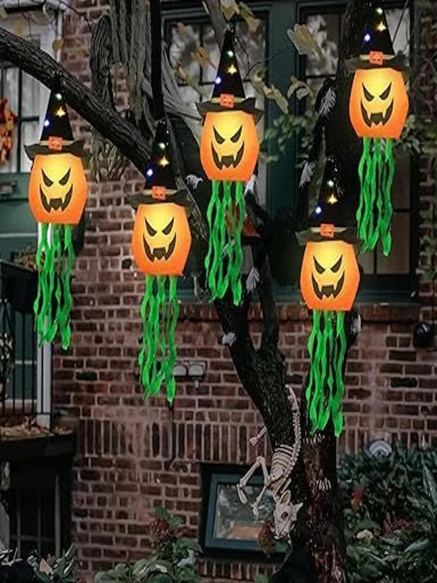 5pcs Halloween Hanging String Lights,Colorful LED Halloween Pumpkin Lights Waterproof Halloween Decor Lights for Indoor &Outdoor Decoration