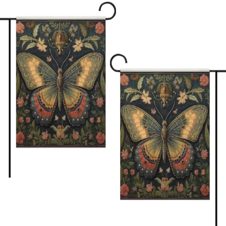 butterfly   garden flag william morris Yard Flags Double Sided, Cat Garden Flag, Black Cat , butterfly  Garden Flag,