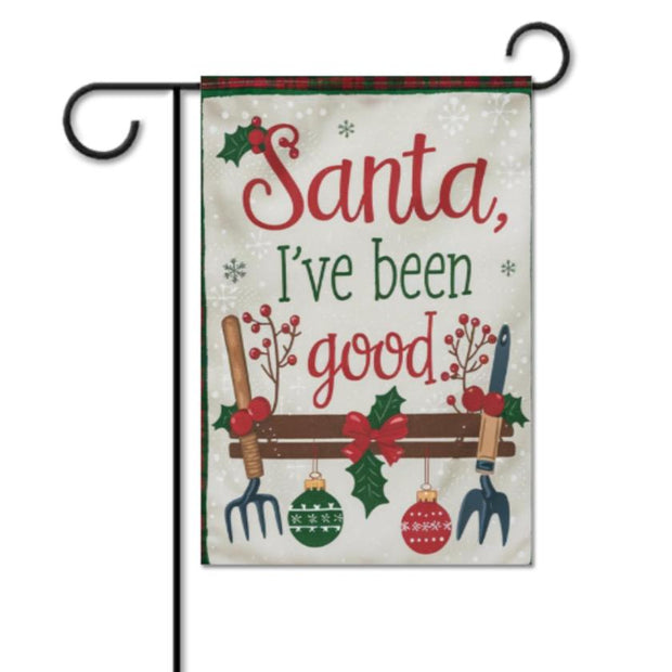 santas xmas flag   Garden Flag  - halloween garden flag - 12'x18" - Autumn Garden Flag ,  garden flag ,  Yard Flag Double Sided