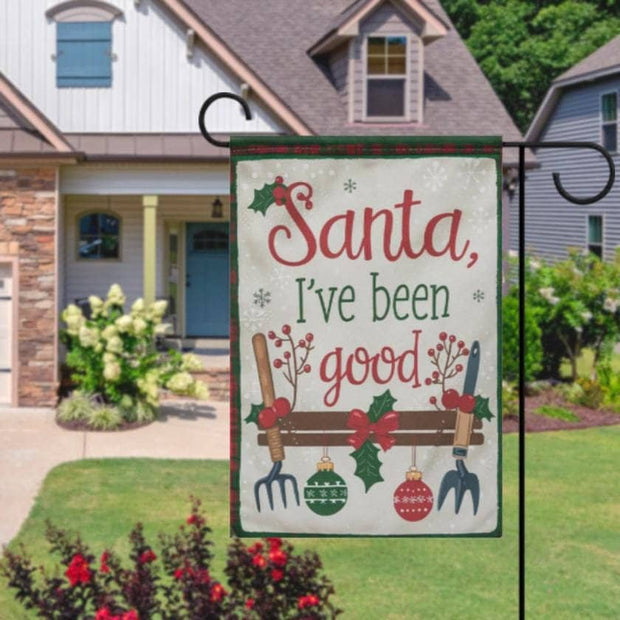 santas xmas flag   Garden Flag  - halloween garden flag - 12'x18" - Autumn Garden Flag ,  garden flag ,  Yard Flag Double Sided