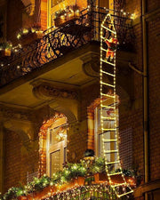 Christmas Ladder Lights With Santa Claus - 338 LED Christmas Lights, 8 Modes, Timer Memory Function Xmas Tree Christmas Decorations