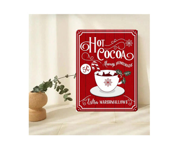 hot Chocolate Christmas Print, Hot Cocoa Bar Sign, Christmas  Wall Art, Retro Holiday Poster, Festive Wall Art