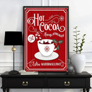 hot Chocolate Christmas Print, Hot Cocoa Bar Sign, Christmas  Wall Art, Retro Holiday Poster, Festive Wall Art