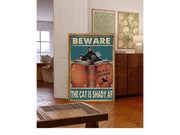 beware cat is shady  af  , black  cat-poster , ginger  Cat Wall Art - black  Cat Print - -Cat Artwork - Home Decor