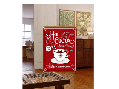 hot Chocolate Christmas Print, Hot Cocoa Bar Sign, Christmas  Wall Art, Retro Holiday Poster, Festive Wall Art