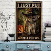 i just put a spell on you poster  halloween,tabby cat-poster ,tabby Cat Wall Art - tabby Cat Print -tabby Cat Artwork - Home Decor