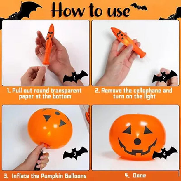 Halloween Pumpkin led light up balloons , Halloween Window Decorations, Outdoor Pumpkin light Decorations