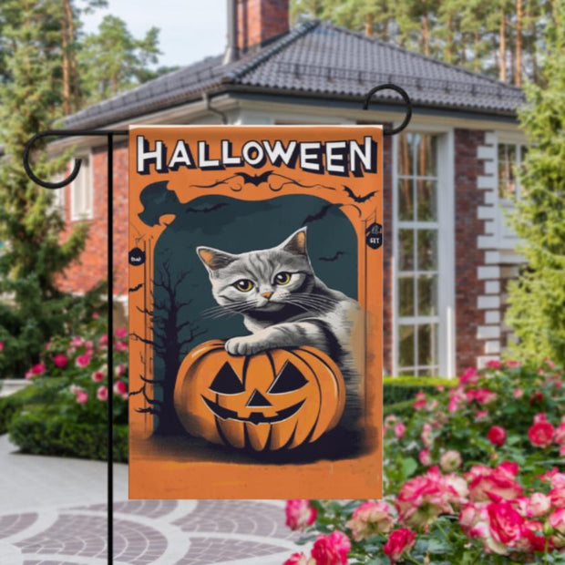 halloween ghost  Garden Flag  - halloween garden flag - 12'x18" - Autumn Garden Flag ,  garden flag ,  Yard Flag Double Sided