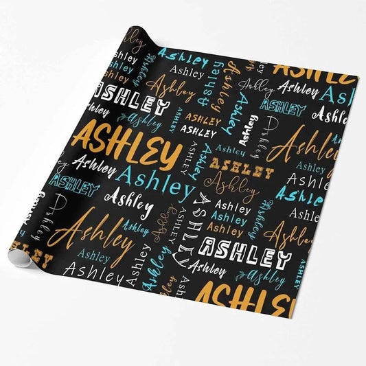 Personalised Name Gift Wrap Wrapping Paper, Birthday Customised wrapping paper , Wedding Party Engagement wrapping ,anniversity custom name