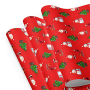 Christmas Gift Wrapping Paper Roll 3 Metre Recycled Woodland Trust Red and green