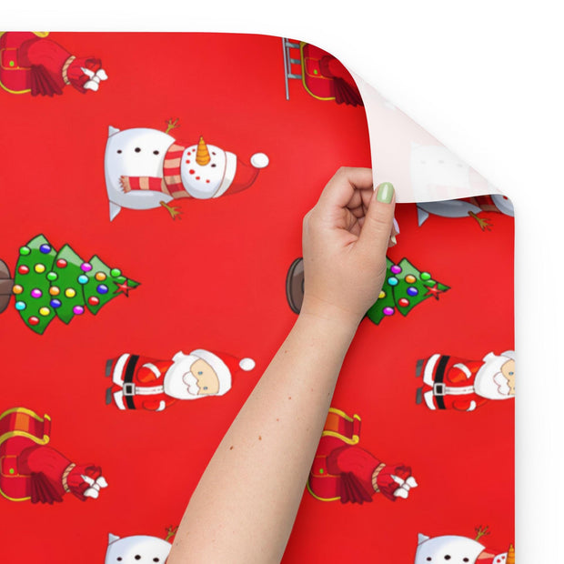 Christmas Gift Wrapping Paper Roll 3 Metre Recycled Woodland Trust Red and green