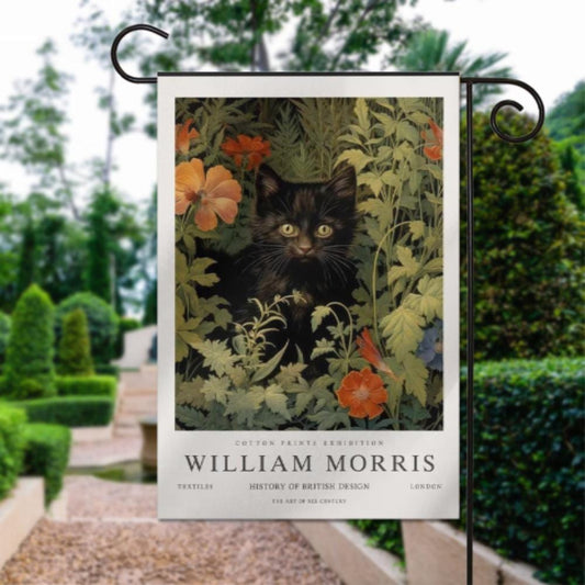 pet cat   Garden Flag  - black cat garden flag - 12'x18" - Autumn Garden Flag ,  garden flag ,  Yard Flag Double Sided
