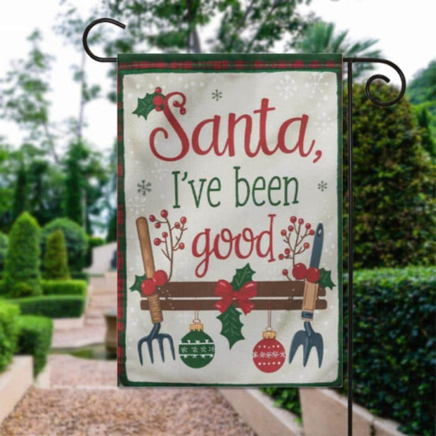 santas xmas flag   Garden Flag  - halloween garden flag - 12'x18" - Autumn Garden Flag ,  garden flag ,  Yard Flag Double Sided