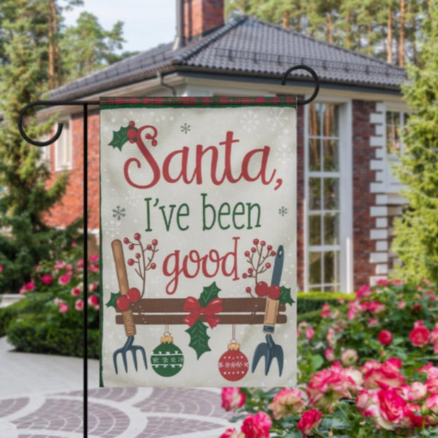 santas xmas flag   Garden Flag  - halloween garden flag - 12'x18" - Autumn Garden Flag ,  garden flag ,  Yard Flag Double Sided