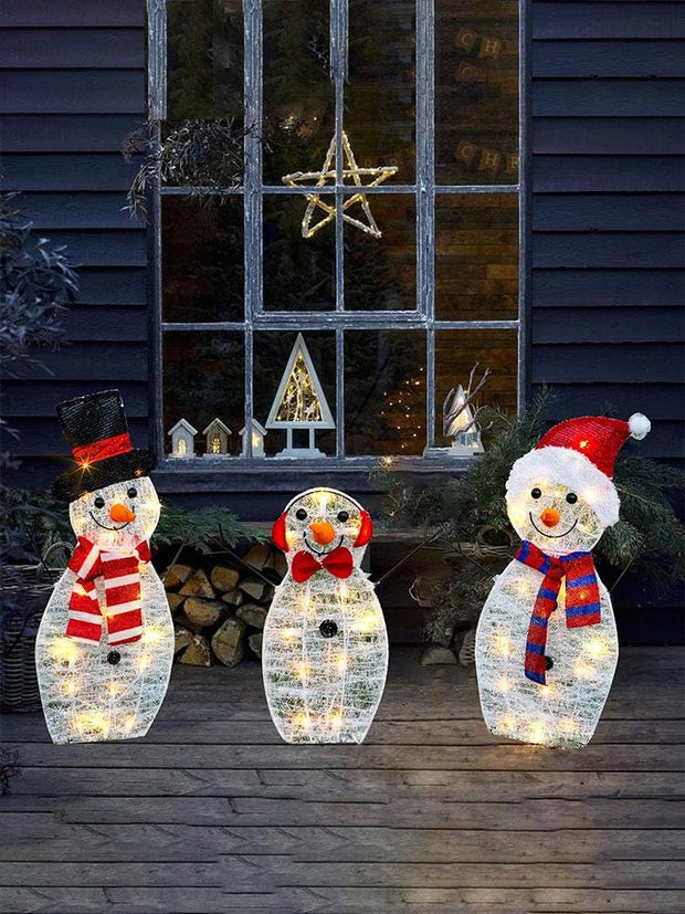 Snowman Outdoor Christmas Decorations Illuminated Reindeer Snowman Christmas Decoration - Outdoor Snowman Christmas Decoration with Lights