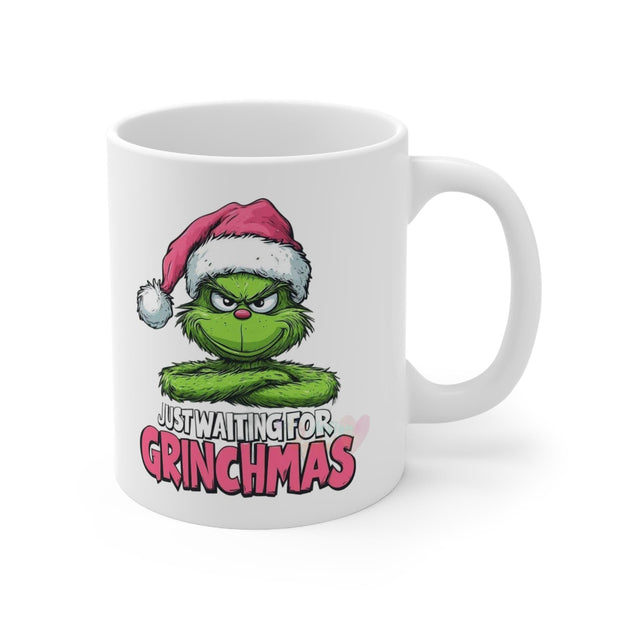 Funny Grinch Coffee Mug - Gift for Christmas, White Ceramic Cup, 11oz, Novelty Tea Mug, Holiday Drinkware, Unique Office Mug