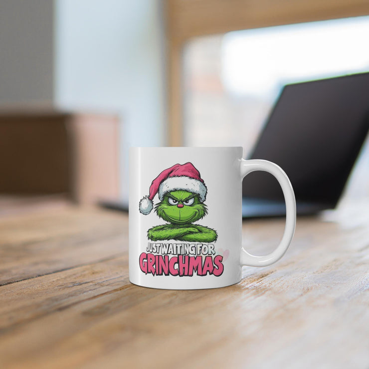 Funny Grinch Coffee Mug - Gift for Christmas, White Ceramic Cup, 11oz, Novelty Tea Mug, Holiday Drinkware, Unique Office Mug