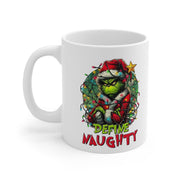 Grinch Coffee Mug, Define naughty  Funny Christmas 11oz Ceramic Cup - Holiday Gift for Coffee Lovers,Unique Xmas Present,