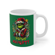 Grinch Coffee Mug, Define naughty  Funny Christmas 11oz Ceramic Cup - Holiday Gift for Coffee Lovers,Unique Xmas Present,