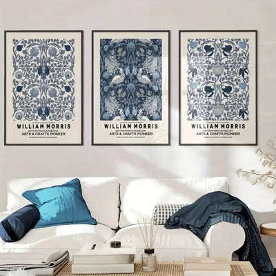 Blue Botanical William Morris Print Exhibition Poster, Blue Botanical William Morris, Museum Print, Nouveau Art Poster