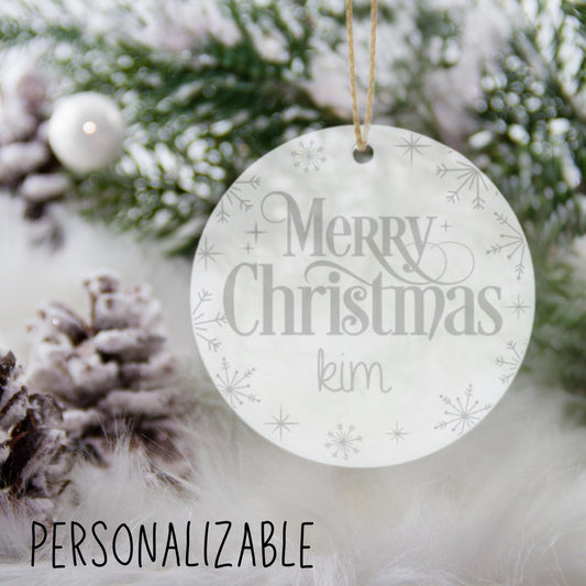 Personalizable Name Glass Christmas Bauble Ornament - Custom Holiday Decor, Gift for Family & Friends, Unique Keepsake