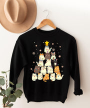 Christmas tree made  up of cats sweater, Christmas cat  Jumper, Funny Family Holiday sweater, Cat Lovers Xmas Sweatshirts
